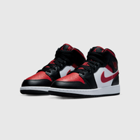 Air Jordan 1 Mid Black Fire Red (GS)