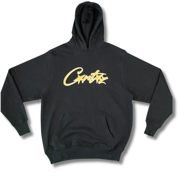 corteiz yellow logo hoodie