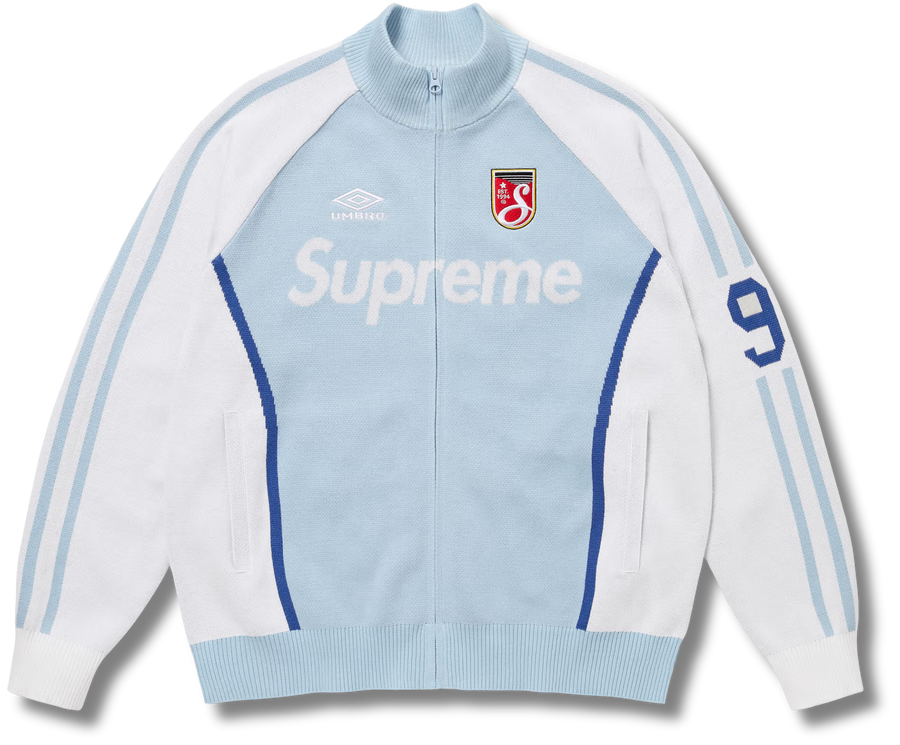 Supreme Umbro Zip Up Sweater Light Blue