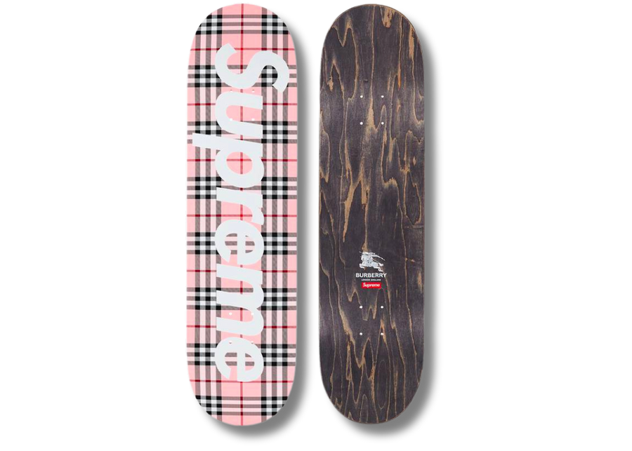 Skateboard Supreme Burberry Deck pink